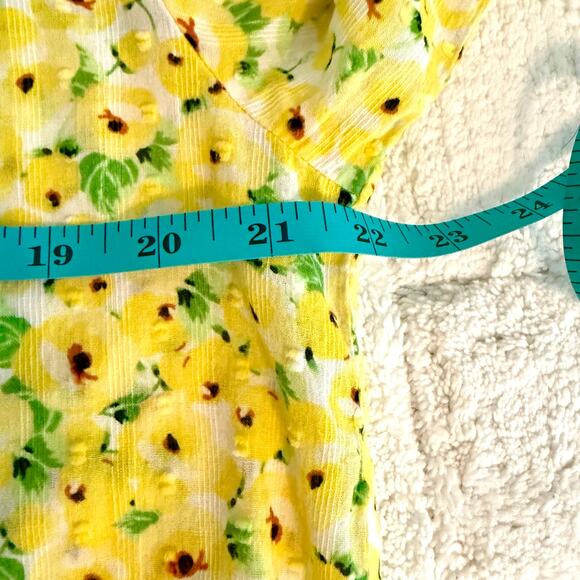 Loft Womens Med Yellow 3/4 Sleeve Top Blouse Casual Fairy Dainty Office Colorful - Picture 9 of 9